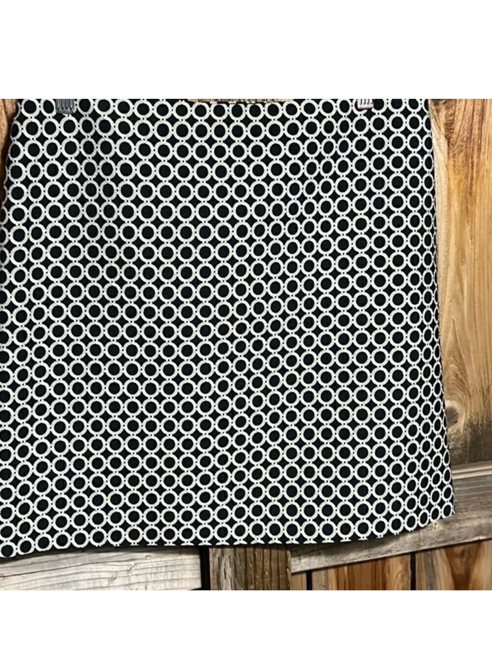 INC International Concepts skirt polka dots cotton blend black 8